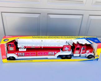 Vintage 1989 Tonka Hook & Ladder Fire Truck No. 3977 in Original Box - 33" Long Steel Collectible Toy