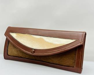 Vintage Leather and Two-tone Cowhide Wallet in shades of brown