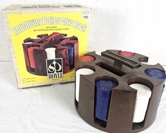 Vintage Hoyle Revolving Poker Chip Rack - Plastic - with Original Box  