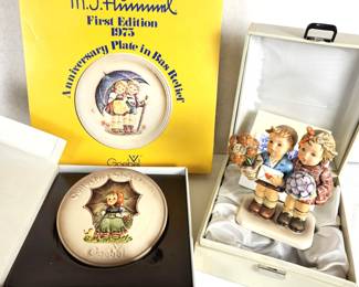  Set of Three Special Edition Goebel Hummel Pieces - 1978 Plaque, 1975 Anniversary Plate, & 50th Anniversary "The Love Lives On"