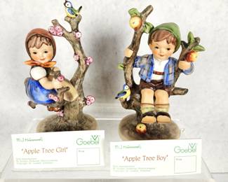Pair of Vintage Goebel Hummels - 6" Apple Tree Girl and Apple Tree Boy - Great Condition!