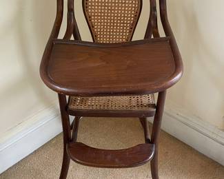 Bentwood Wicker High Chair