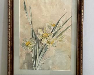 Daffodils Watercolor by Francis Ponitus