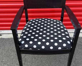 Black Chair Polka Dot Cushion