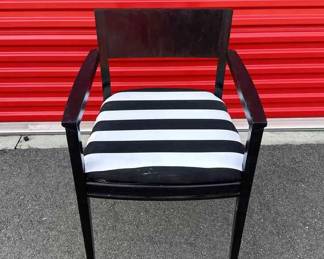 Black Chair with Striped cushion