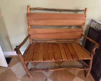 Just the greatest hickory Adirondack style bench.  Nike NEW!