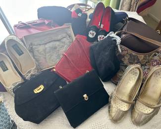 Vintage Handbags, Purses, shoes and boots