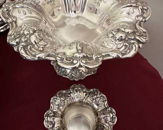 Francis 1 by Reed and Barton, footed dish and floral vase