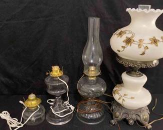 Vintage Gone with the Wind Style Lamp Clear Lantern Style Lamps 