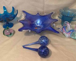 Collectable Blue Toned Art Glass Murano, Dalzell Viking, Gibson  More 
