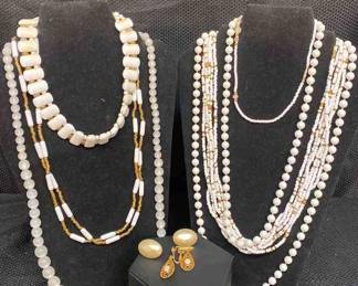 White Accent Beaded Jewelry Variety 