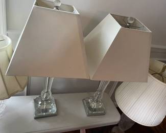 Pair of vintage glass lamps.