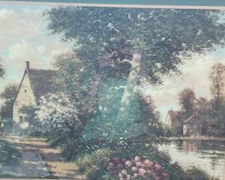 FRAMED FRENCH COUNTRY LANDSCAPE PRINT BY DAVID GARCIA 42"X 32.