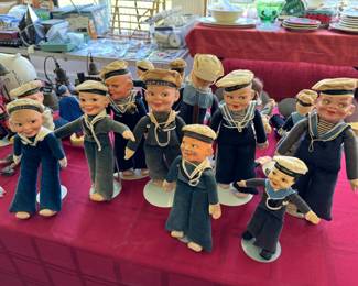 Amazing Collection of Hand-painted Cloth Sailor Dolls By Norah Wellings-Empress Of France.