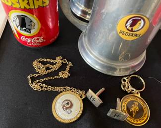 Vintage Redskins memorabilia.