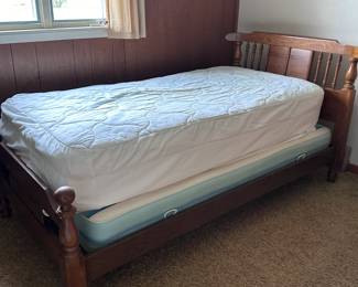 (Lot 20) $400/pair - Korn Industries Sumter Cabinet Co,  two (2) matching twin solid wood beds.  Coordinating chest of drawers also available.  