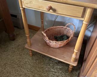 (Lot 22) $50 - Side Table, Nightstand with drawer.  