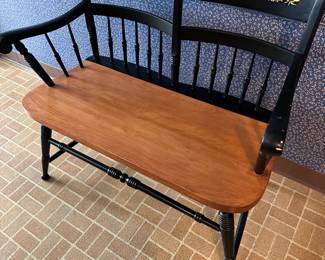 (Lot 19) $150 - Hitchcock style bench 36w 18d 34-1/2”h back. 