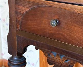 (Lot 24). $300 - 19th Century Antique Walnut One Drawer Stand Side Table