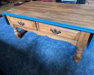 (Lot 10) $75  Drop Leaf Coffee Table 39"w 23"d,  2 leaves 8" each, max width 55".