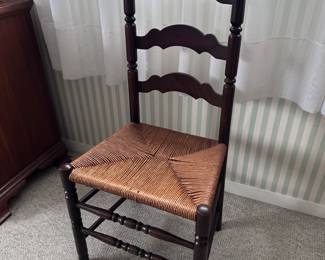 (Lot 17) $40 - Ladderback Rush Seat Chair. 