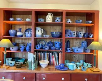 Great selection of blue pottery