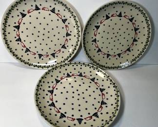 Polish pottery Christmas plates
