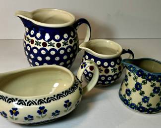 Polish pottery Pitchers