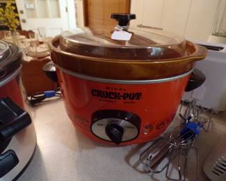 Mid Century Orange Crock Pot