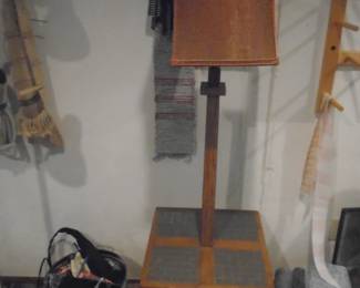 Wooden floor lamp