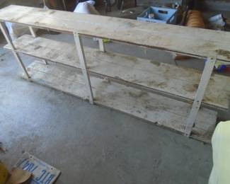 vintage wooden shelving