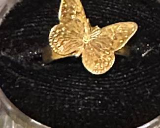 14k butterfly ring