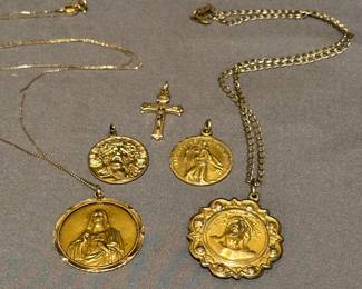 14k gold catholic pendants