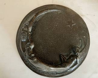 Bronze Lady on the Crescent Moon Plaque 