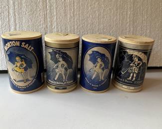4 Vintage Morton Salt Containers 