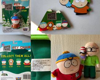 1998 South Park Stan Key Chain, Cartman lg plush, Mr. Garrison, Ect…