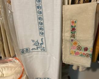 Beautiful Linens. Needlepoint and lots of them