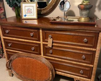 Lexington Wicker/Wood Dresser. Very Unique