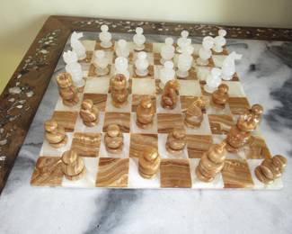 Vintage onyx chess set