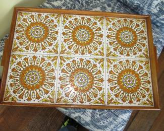 Vintage Greek tile tray