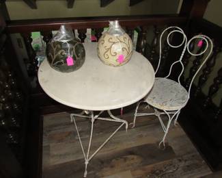 Antique marble-top bistro table