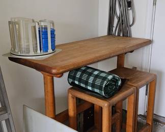 Tall table with two stools