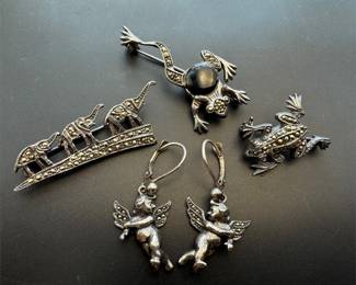 Sterling animals and angel lot