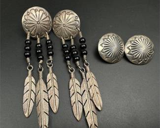 Vintage sterling native earrings