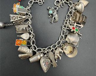 Amazing sterling vintage charm bracelet