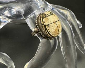 Vintage sterling scarab ring size 5.5
