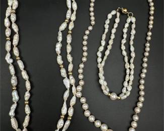 14k gold pearls lot