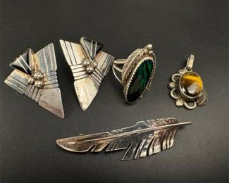 Vintage sterling native jewelry lot