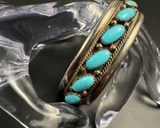 VINTAGE NAVAJO by James Shay Sterling turquoise