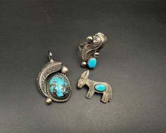 Sterling native turquoise lot